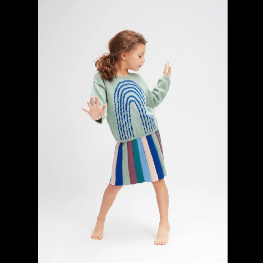 Oeufnyc Rainbow Sweater and Skirt set size 6 years